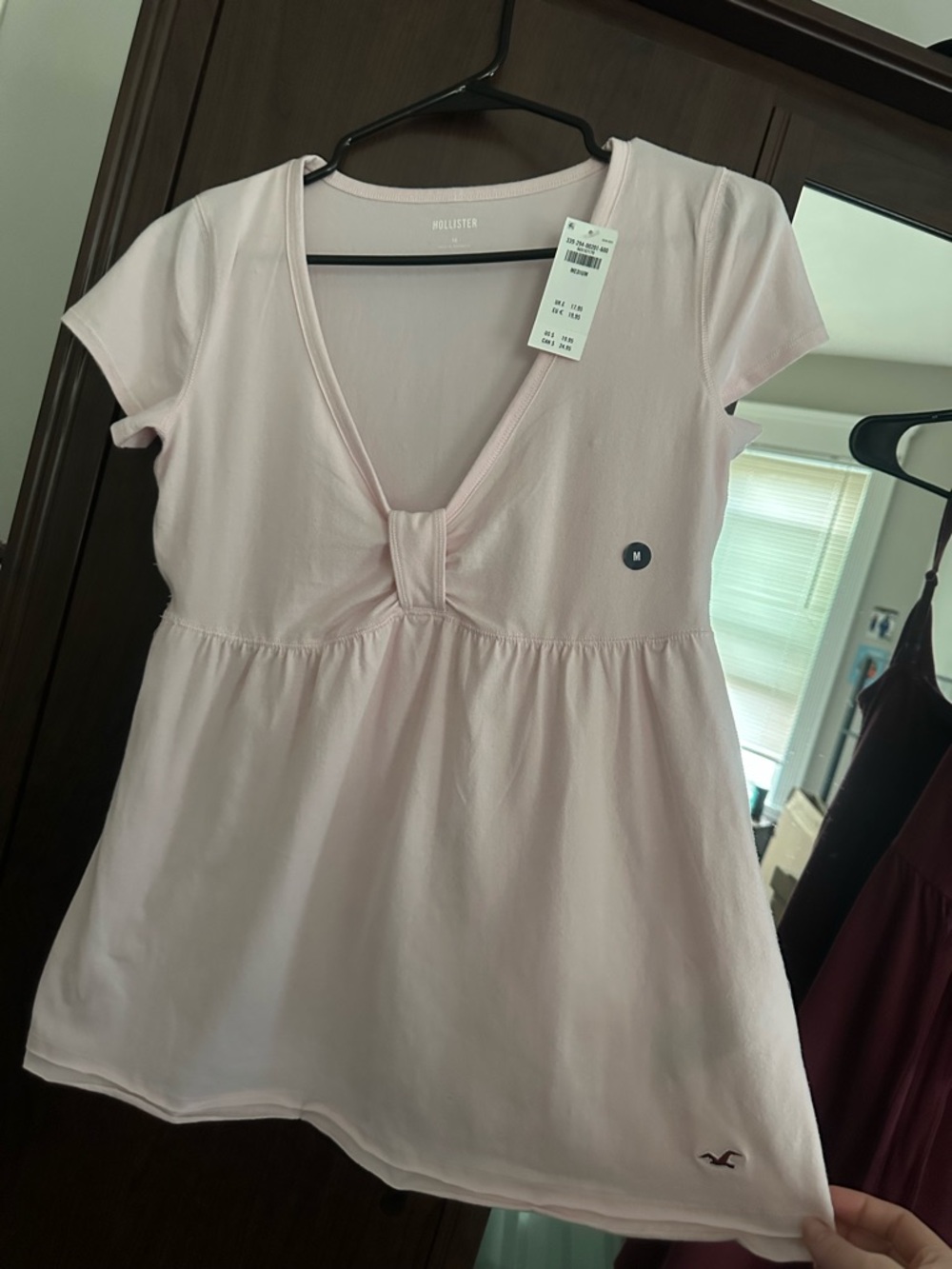 Hollister Easy Short-Sleeve Babydoll Top Light Pink